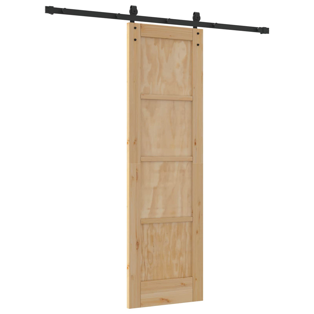 vidaXL Drzwi przesuwne Naturalny i czarny 61 x 198,5 cm