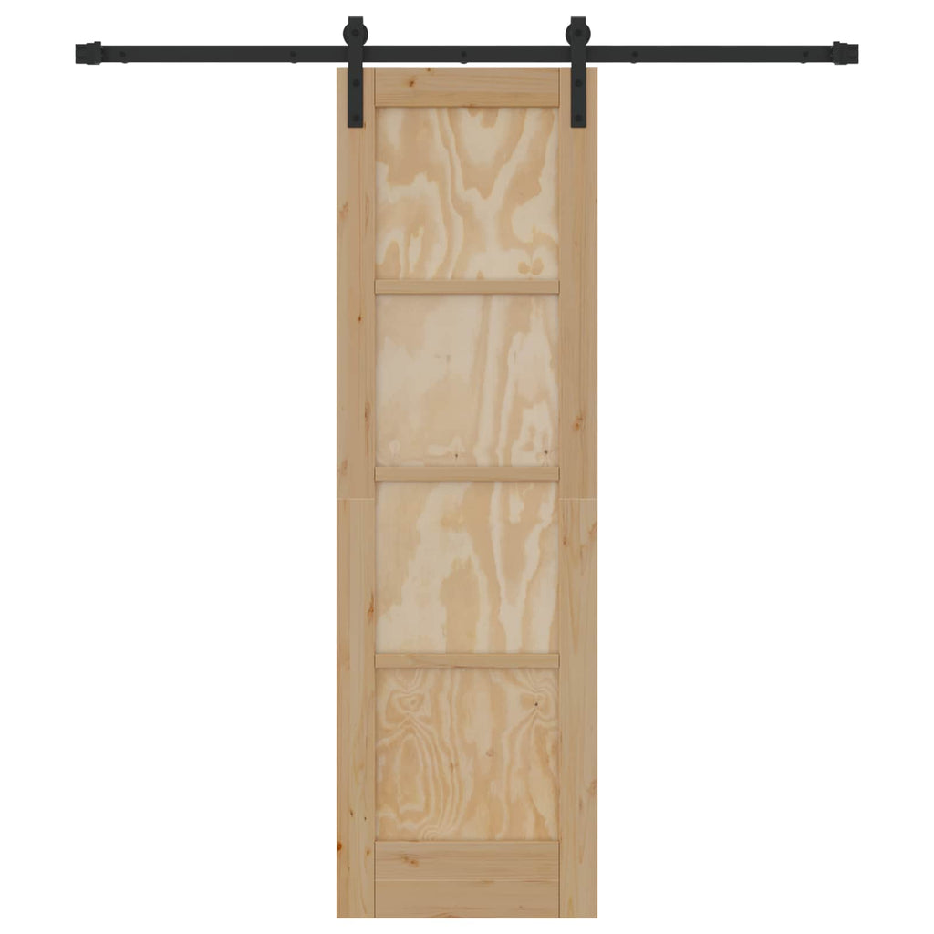 vidaXL Drzwi przesuwne Naturalny i czarny 61 x 198,5 cm