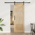 vidaXL Drzwi przesuwne Naturalny i czarny 73,5 x 211 cm