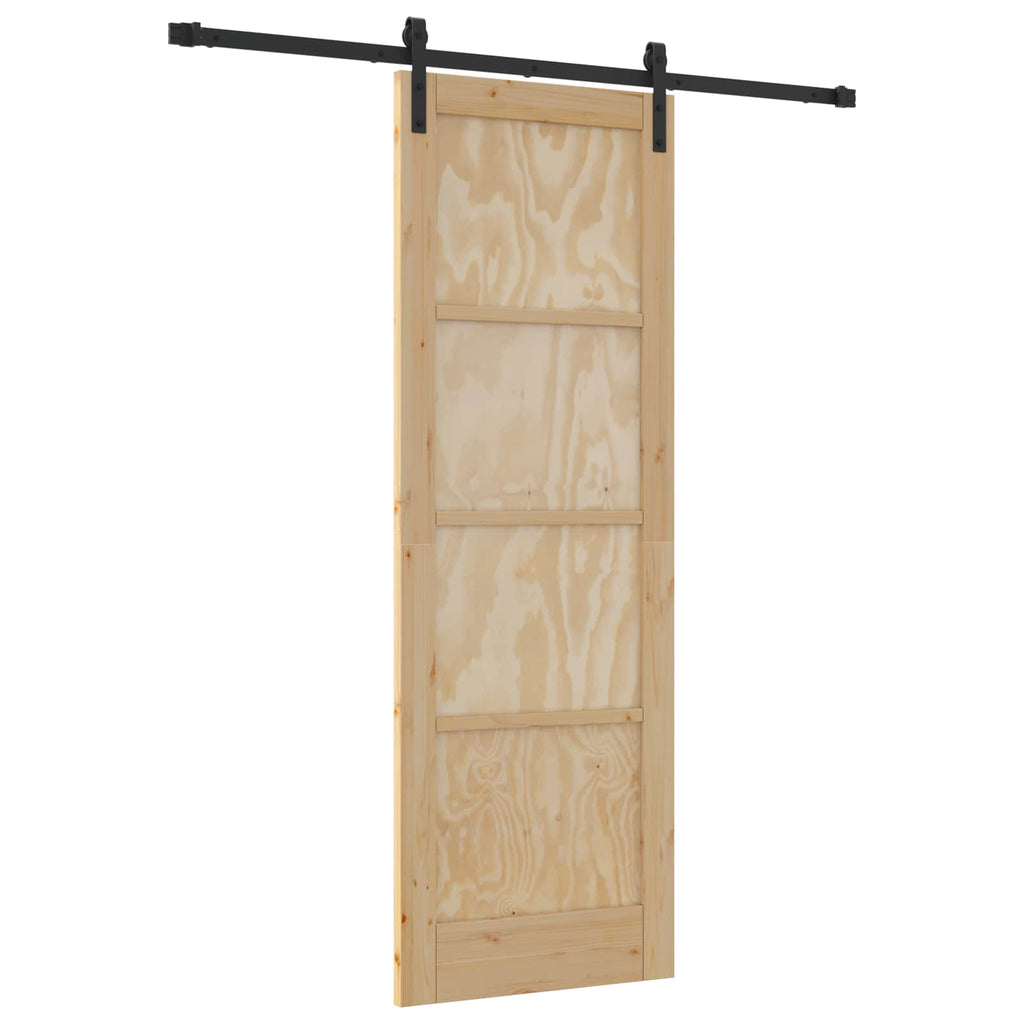 vidaXL Drzwi przesuwne Naturalny i czarny 73,5 x 211 cm