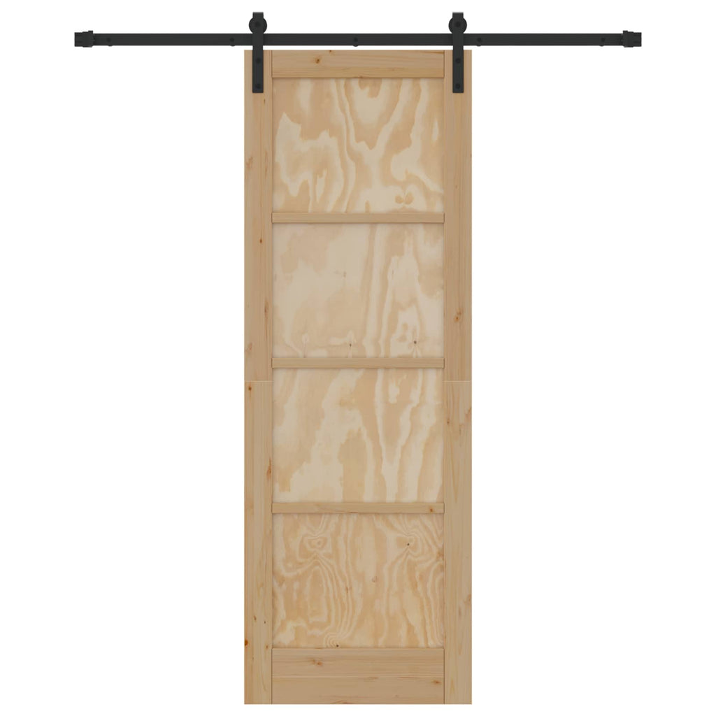 vidaXL Drzwi przesuwne Naturalny i czarny 73,5 x 211 cm