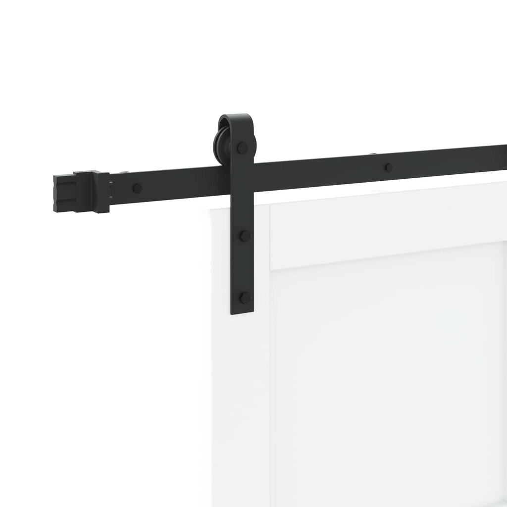 vidaXL Drzwi przesuwne biały i czarny 83 x 202 cm Lite drewno sosnowe