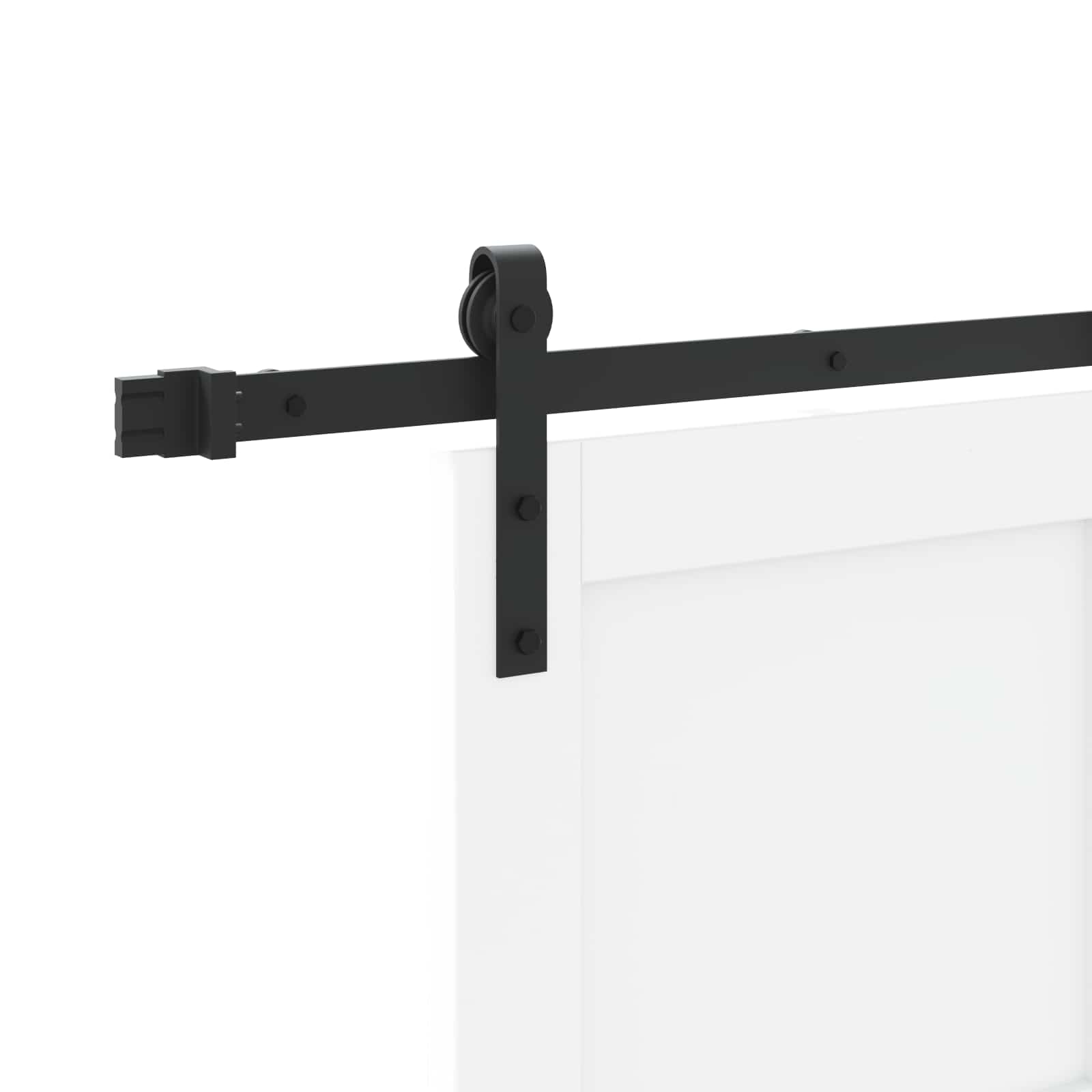 vidaXL Drzwi przesuwne biały i czarny 83 x 202 cm Lite drewno sosnowe