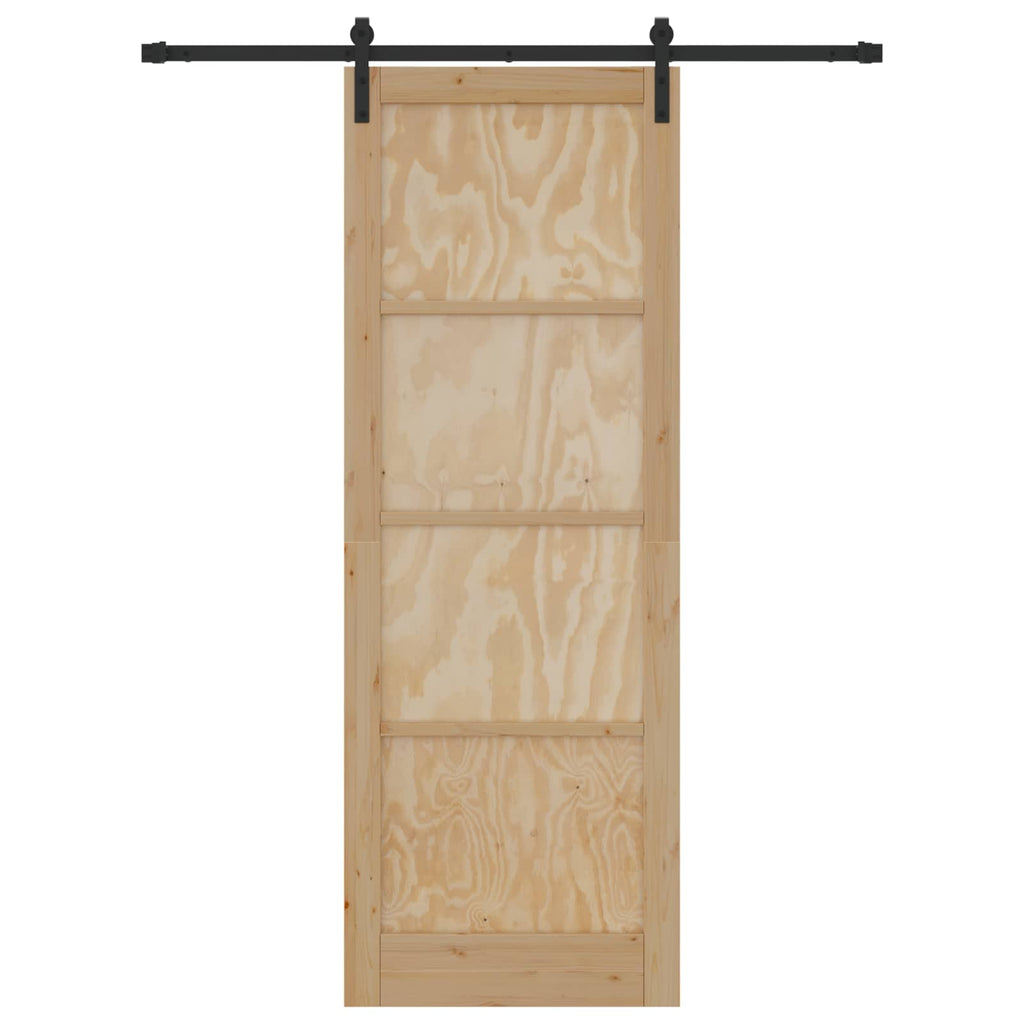 vidaXL Drzwi przesuwne Naturalny i czarny 83 x 232 cm