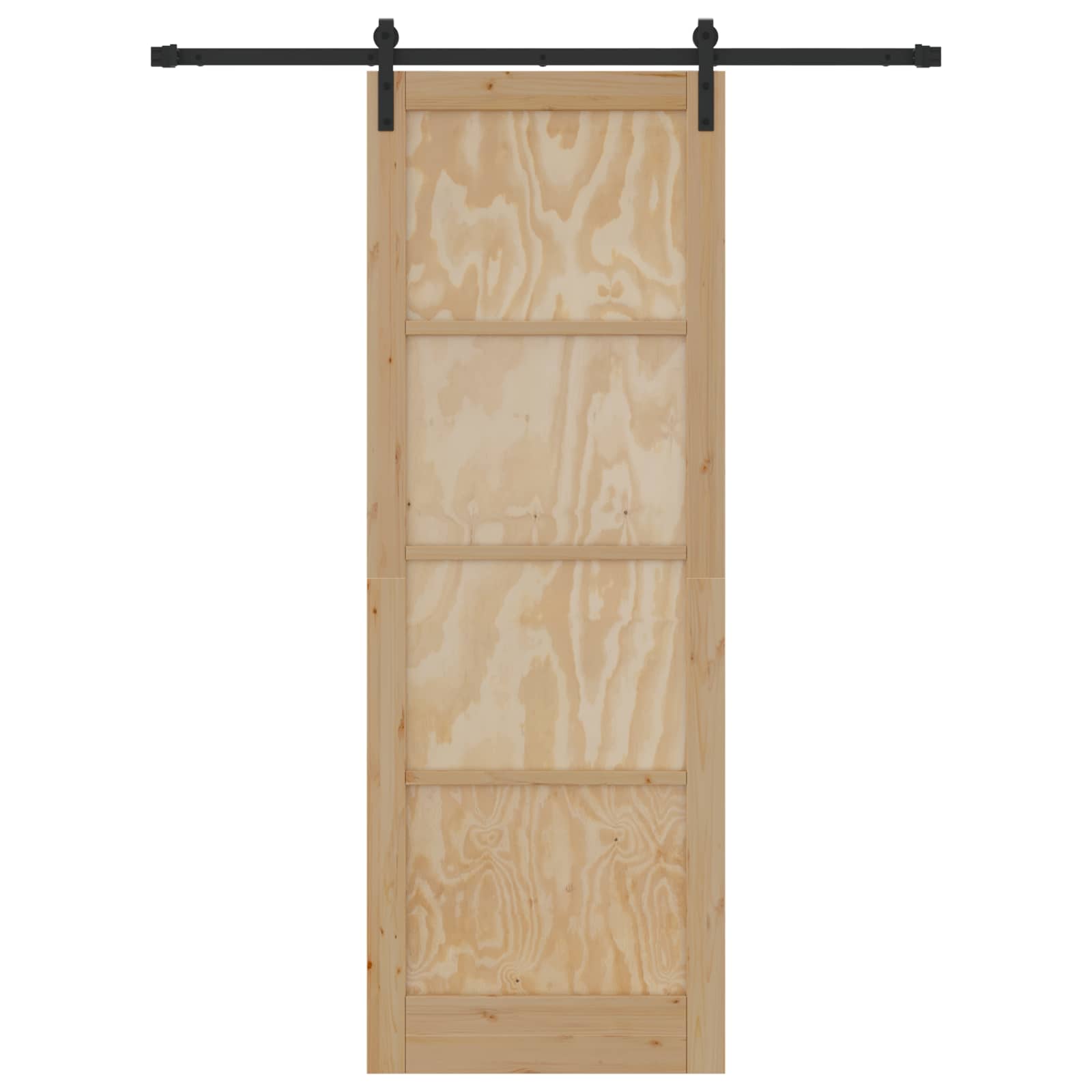 vidaXL Drzwi przesuwne Naturalny i czarny 83 x 232 cm
