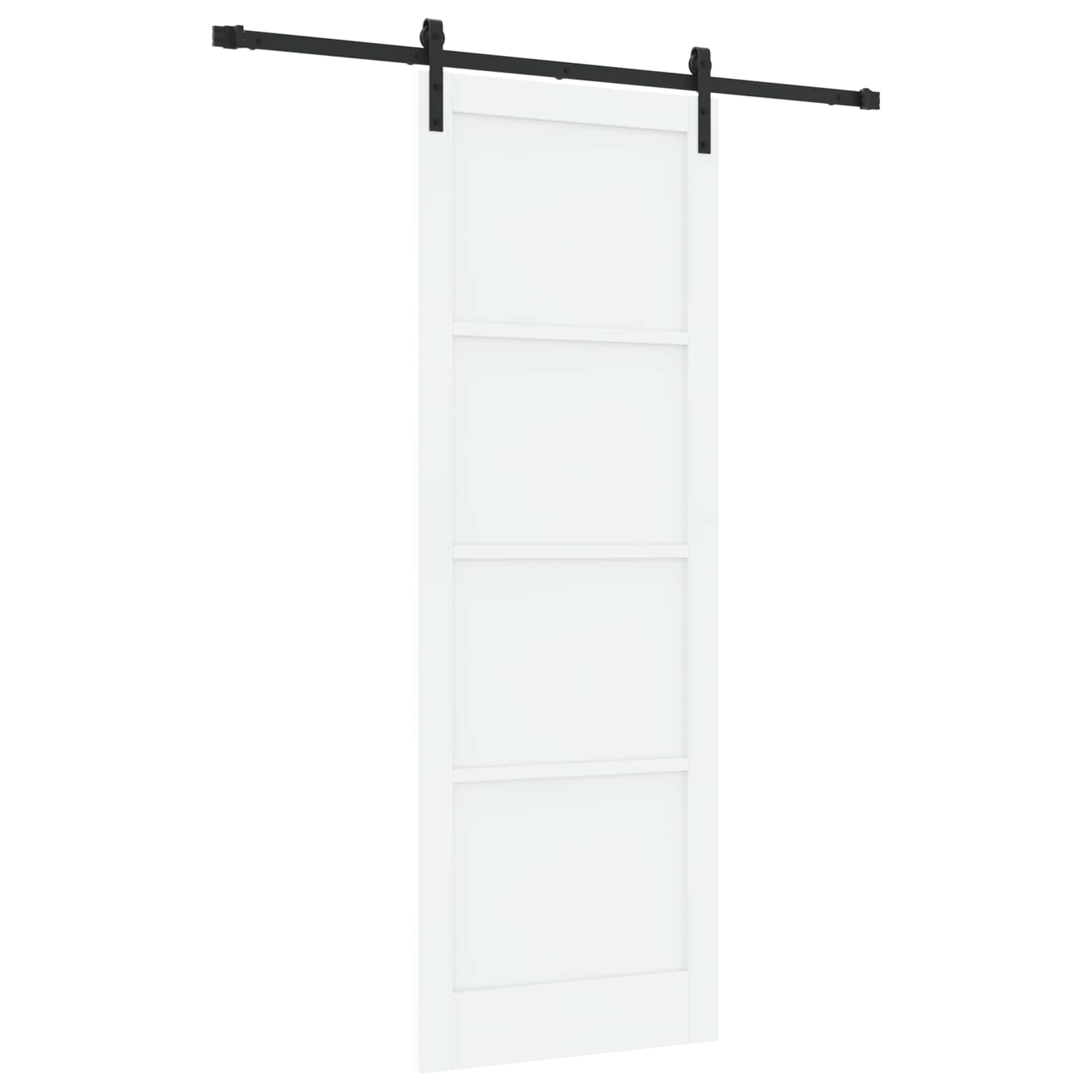vidaXL Drzwi przesuwne biały i czarny 83 x 232 cm Lite drewno sosnowe