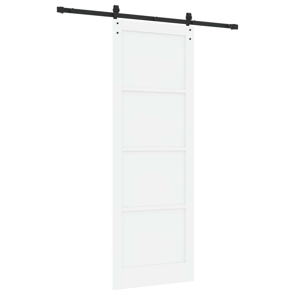 vidaXL Drzwi przesuwne biały i czarny 83 x 232 cm Lite drewno sosnowe