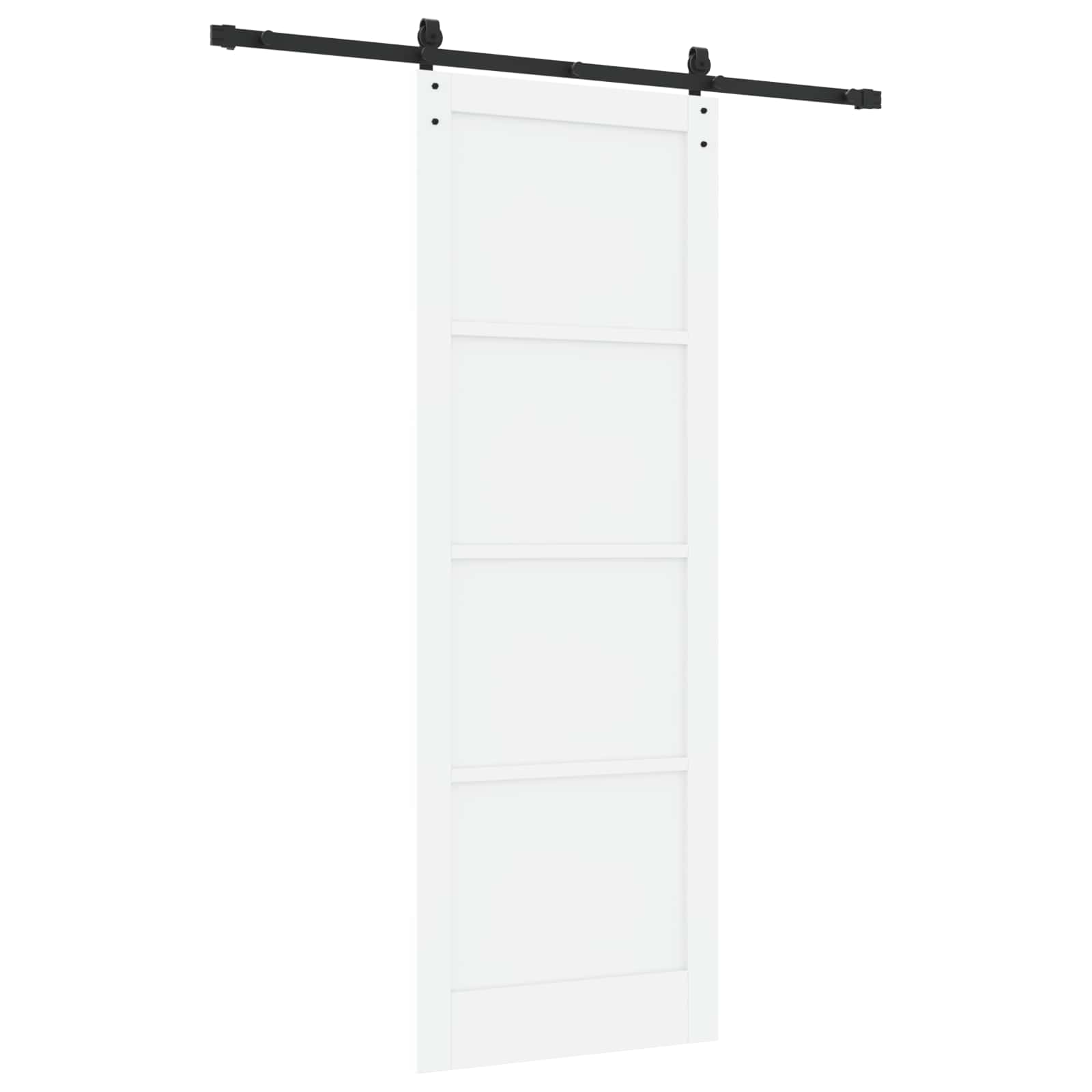 vidaXL Drzwi przesuwne biały i czarny 83 x 232 cm Lite drewno sosnowe