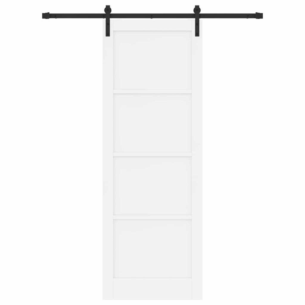 vidaXL Drzwi przesuwne biały i czarny 83 x 232 cm Lite drewno sosnowe