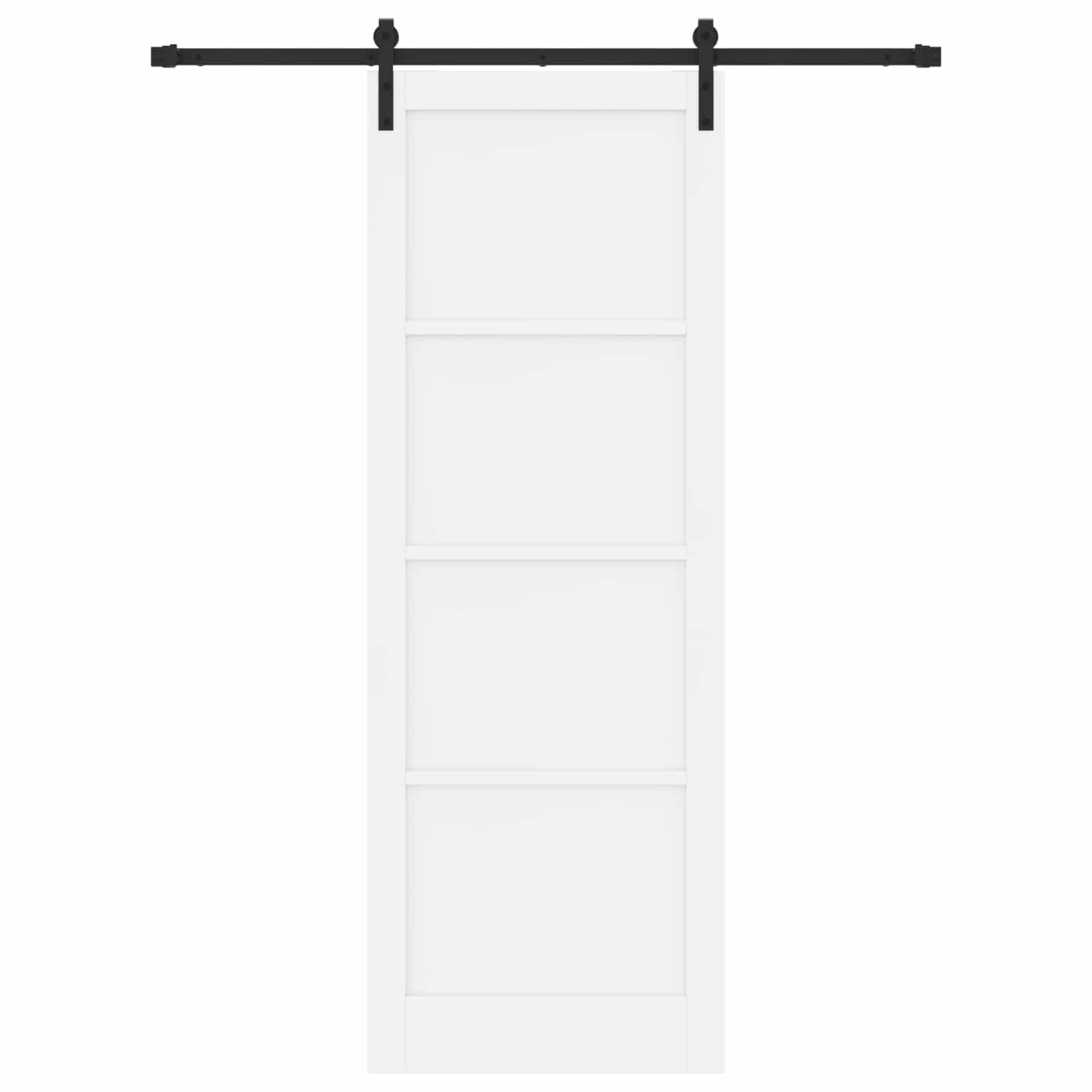 vidaXL Drzwi przesuwne biały i czarny 83 x 232 cm Lite drewno sosnowe