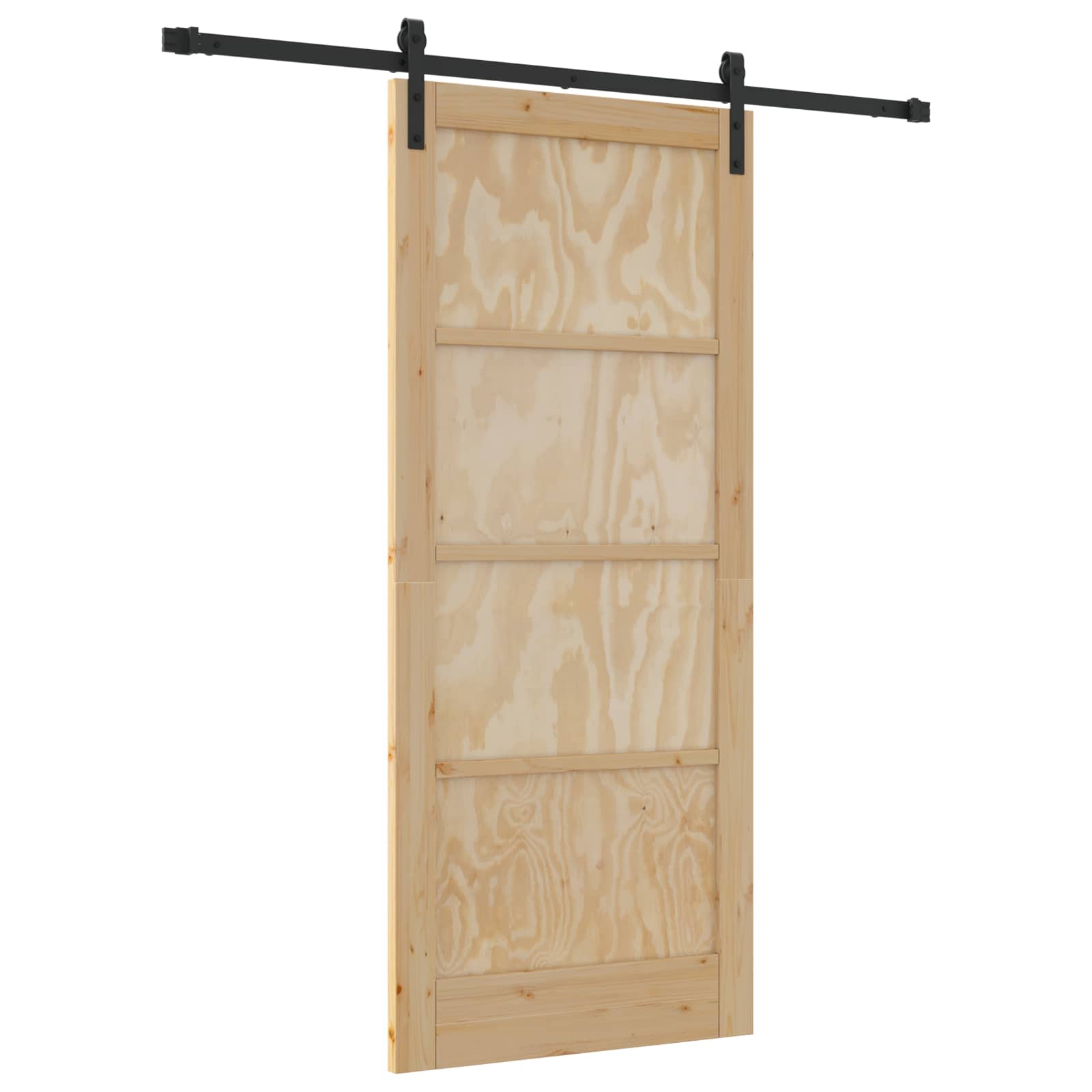vidaXL Drzwi przesuwne Naturalny i czarny 86 x 198,5 cm