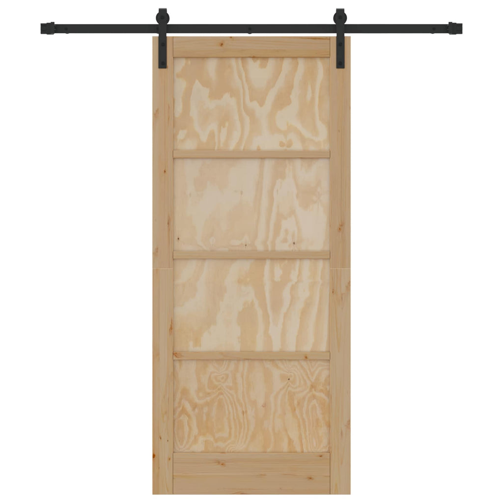 vidaXL Drzwi przesuwne Naturalny i czarny 86 x 198,5 cm