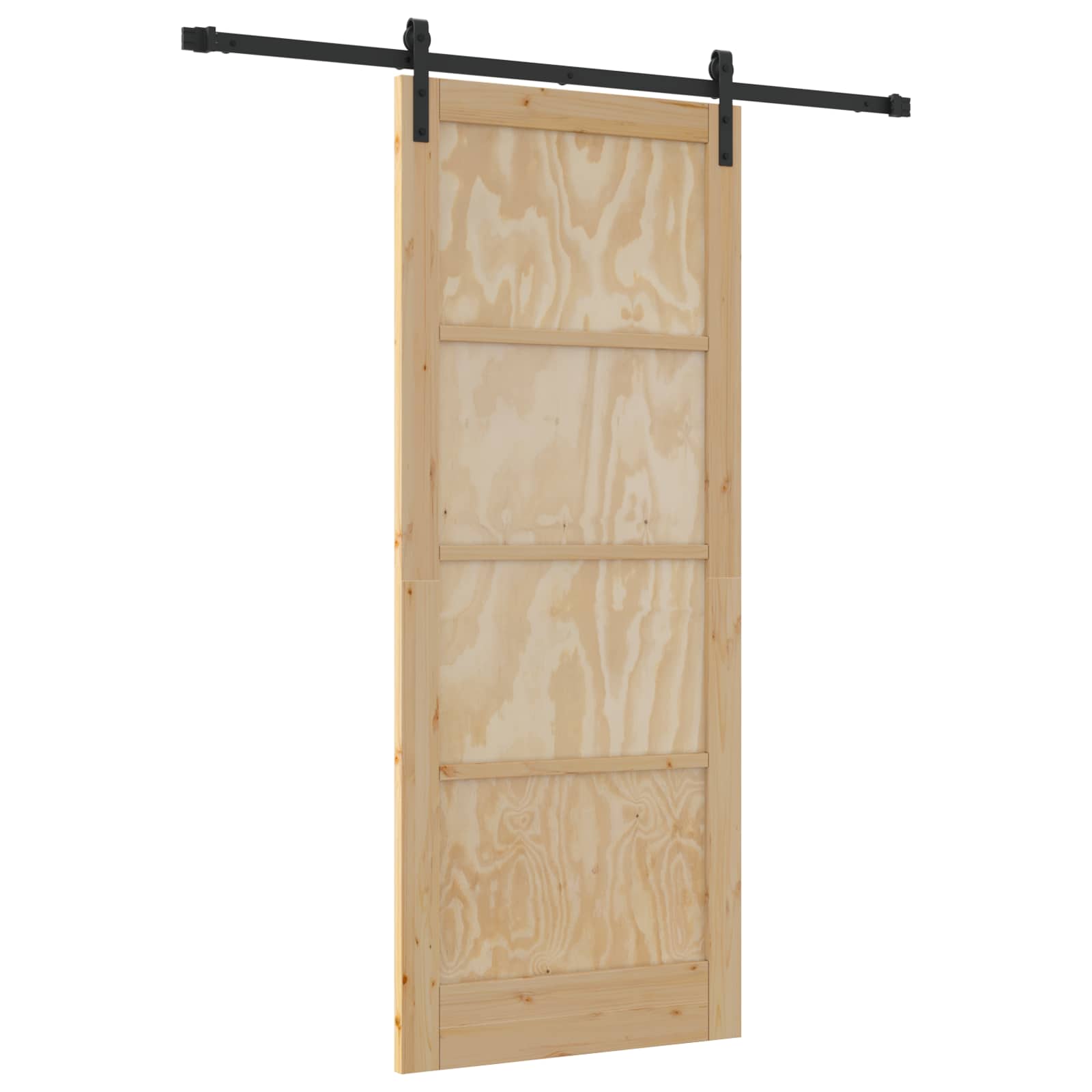 vidaXL Drzwi przesuwne Naturalny i czarny 86 x 211 cm