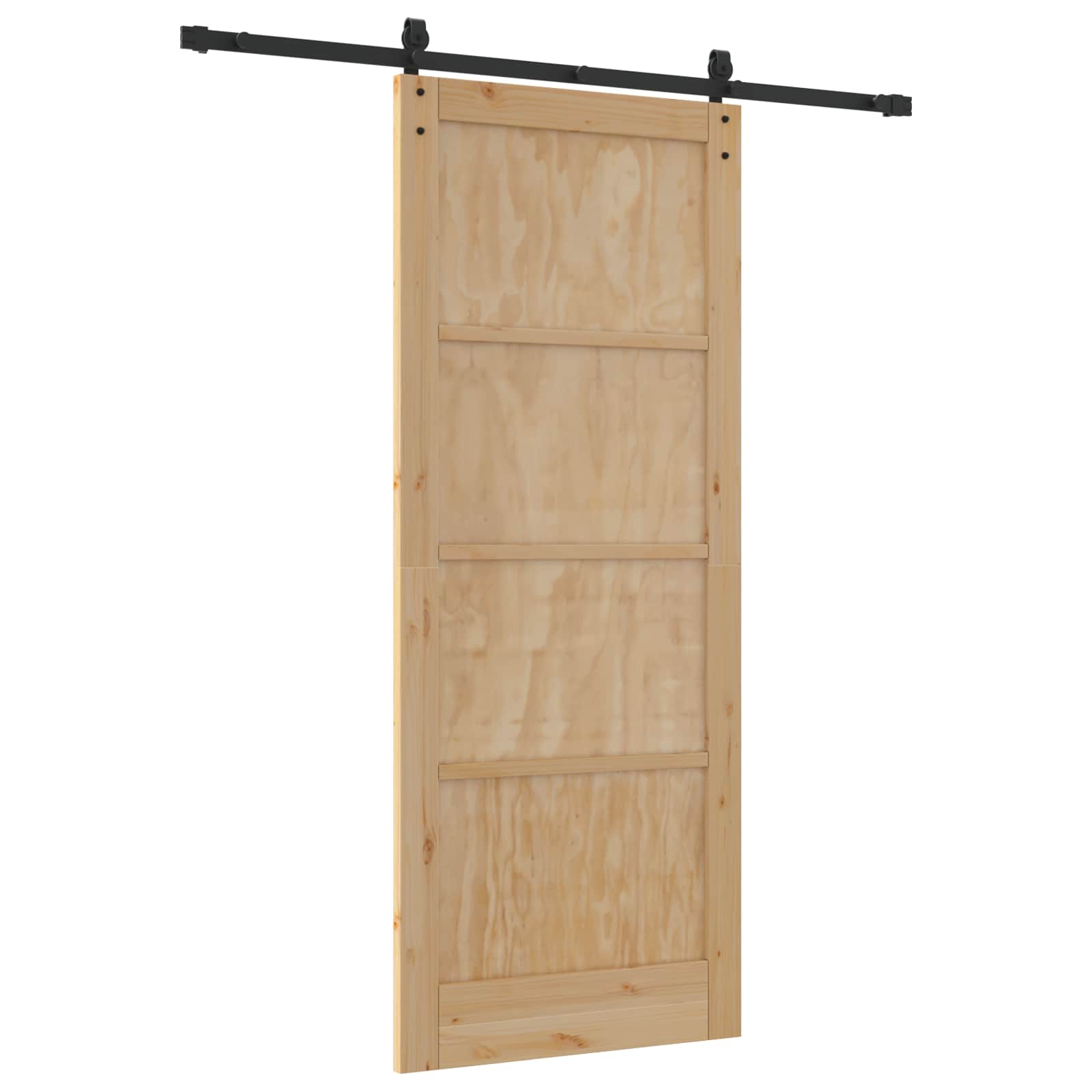 vidaXL Drzwi przesuwne Naturalny i czarny 86 x 211 cm