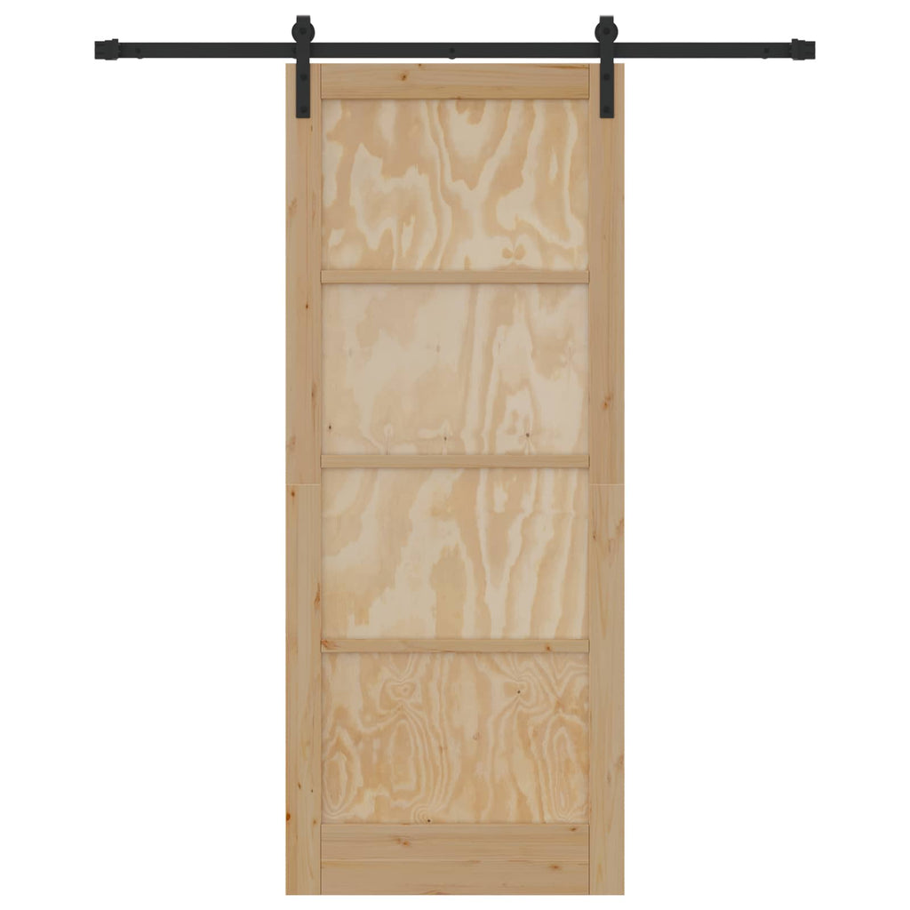 vidaXL Drzwi przesuwne Naturalny i czarny 86 x 211 cm