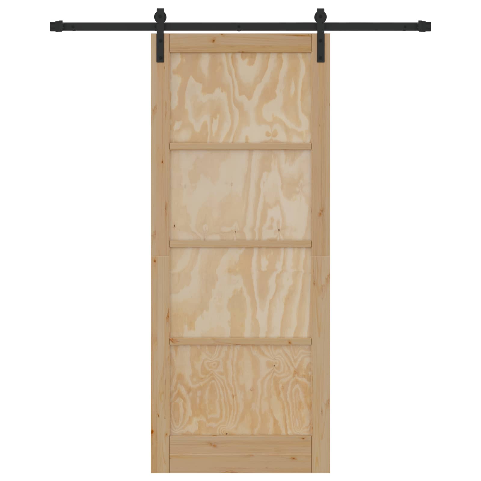 vidaXL Drzwi przesuwne Naturalny i czarny 86 x 211 cm