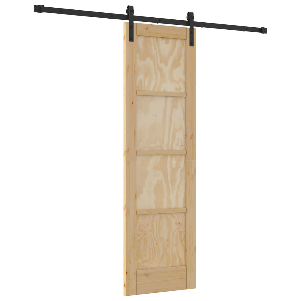 vidaXL Drzwi przesuwne Naturalny i czarny 61 x 198,5 cm