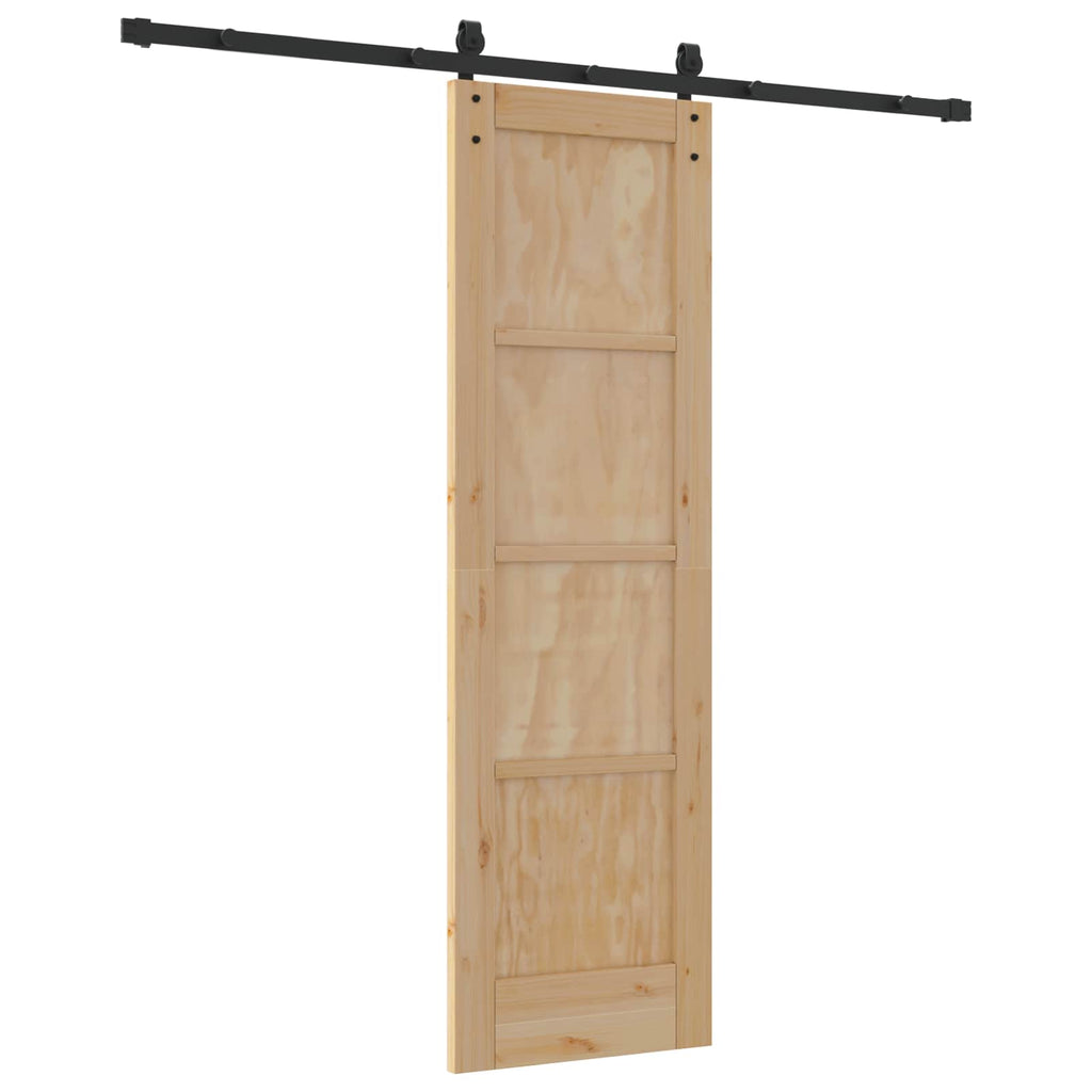 vidaXL Drzwi przesuwne Naturalny i czarny 61 x 198,5 cm