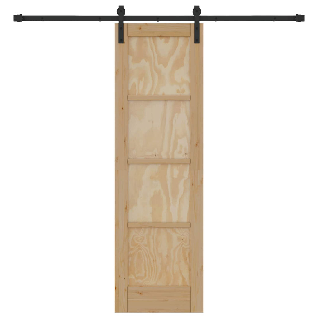vidaXL Drzwi przesuwne Naturalny i czarny 61 x 198,5 cm