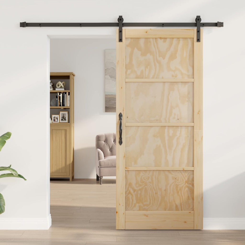 vidaXL Drzwi przesuwne 86 x 198,5 cm Lite drewno sosnowe