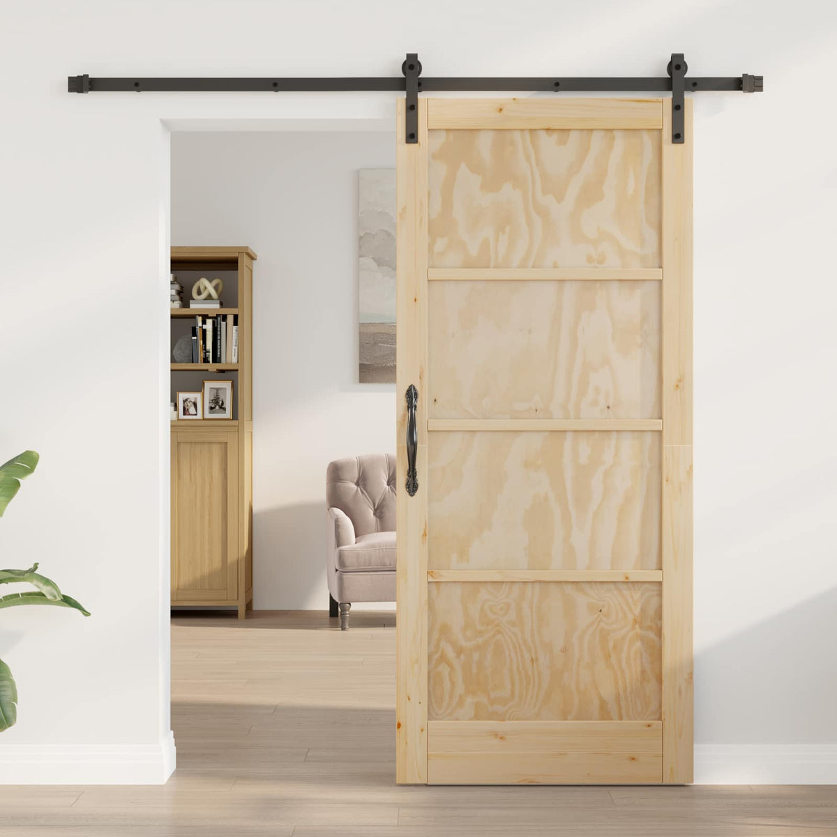 vidaXL Drzwi przesuwne 86 x 198,5 cm Lite drewno sosnowe
