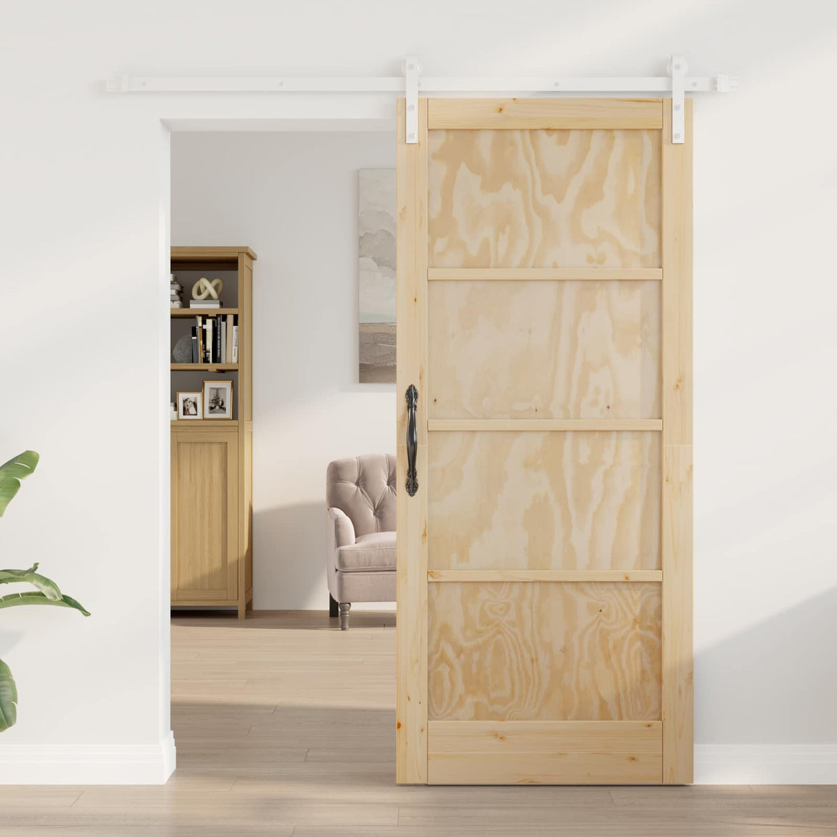 vidaXL Drzwi przesuwne 86 x 198,5 cm Lite drewno sosnowe