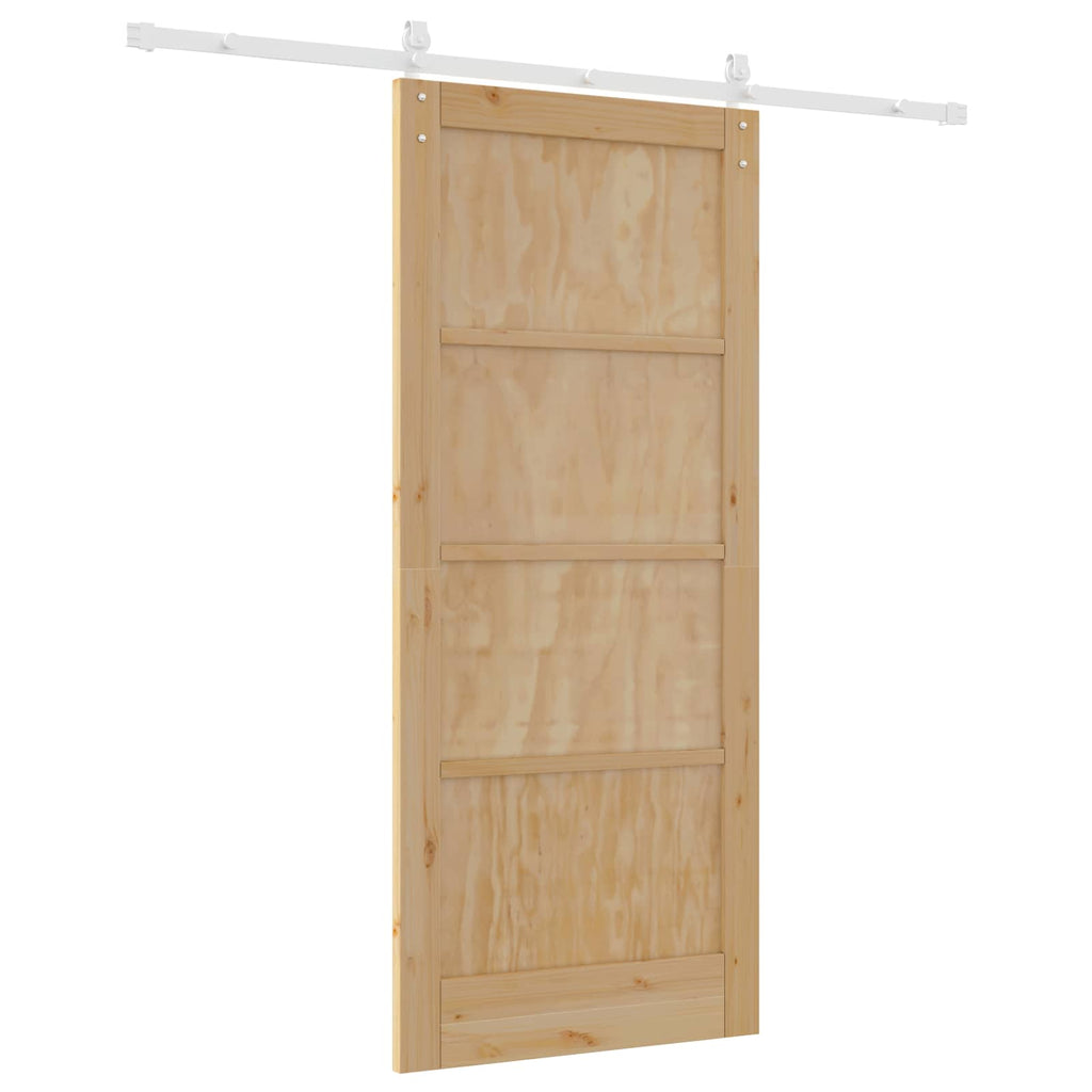 vidaXL Drzwi przesuwne 86 x 198,5 cm Lite drewno sosnowe