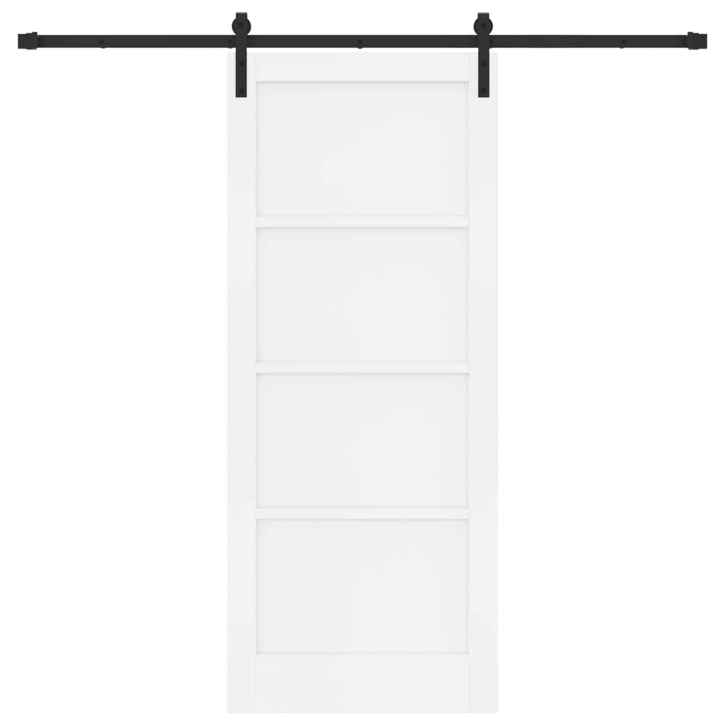 vidaXL Drzwi przesuwne Biały 83 x 202 cm Lite drewno sosnowe