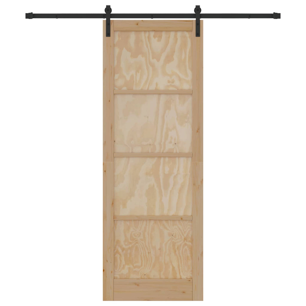 vidaXL Drzwi przesuwne naturalny 83 x 232 cm Lite drewno sosnowe