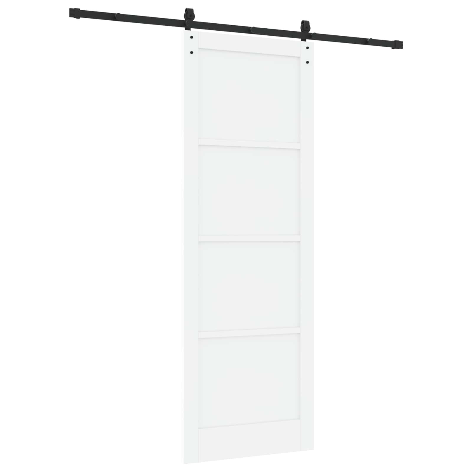 vidaXL Drzwi przesuwne Biały 83 x 232 cm Lite drewno sosnowe