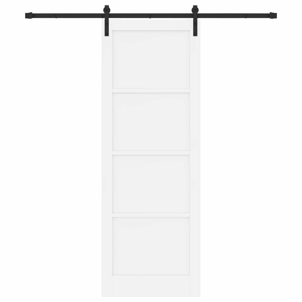 vidaXL Drzwi przesuwne Biały 83 x 232 cm Lite drewno sosnowe