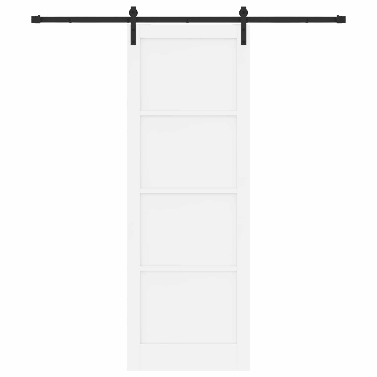 vidaXL Drzwi przesuwne Biały 83 x 232 cm Lite drewno sosnowe