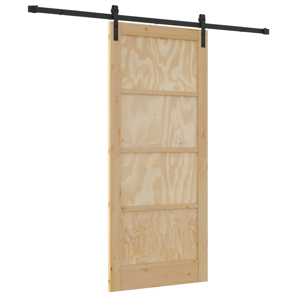 vidaXL Drzwi przesuwne naturalny 86 x 198,5 cm Lite drewno sosnowe