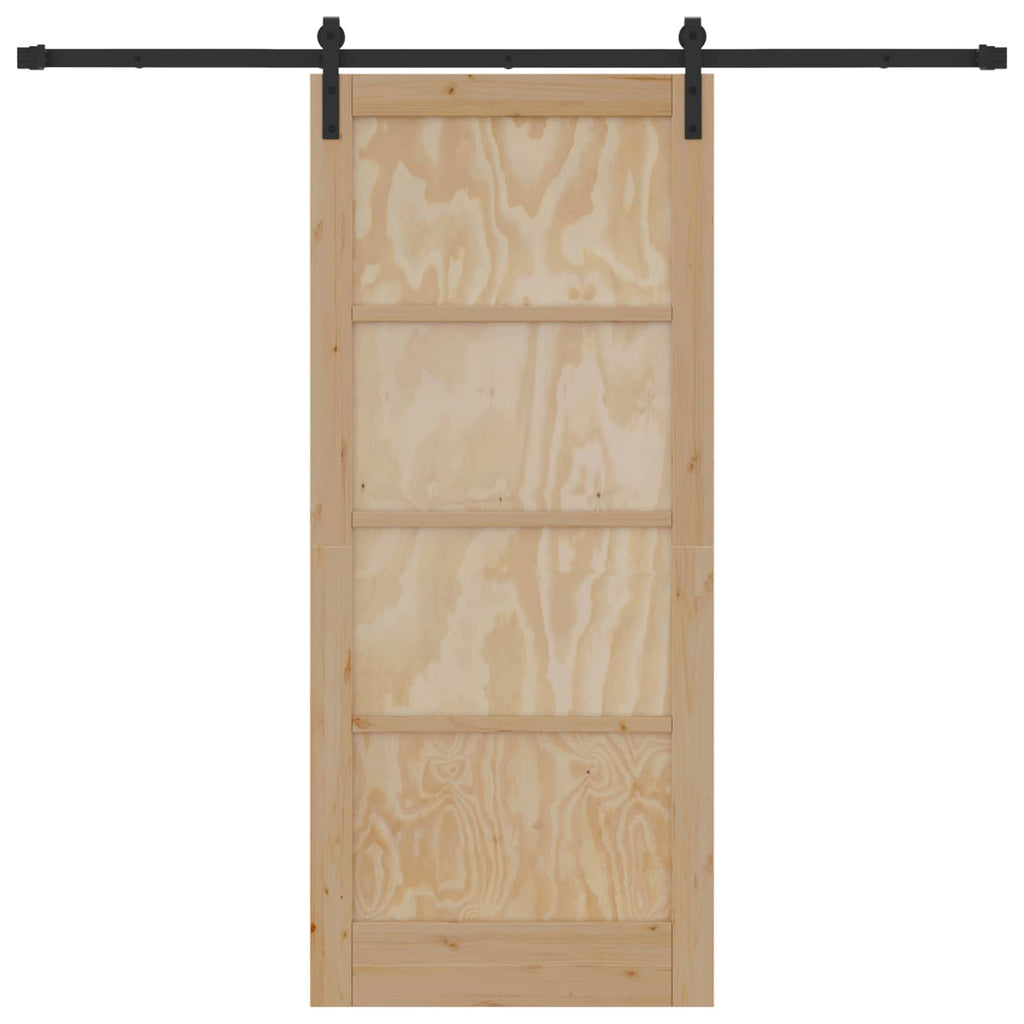 vidaXL Drzwi przesuwne naturalny 86 x 198,5 cm Lite drewno sosnowe
