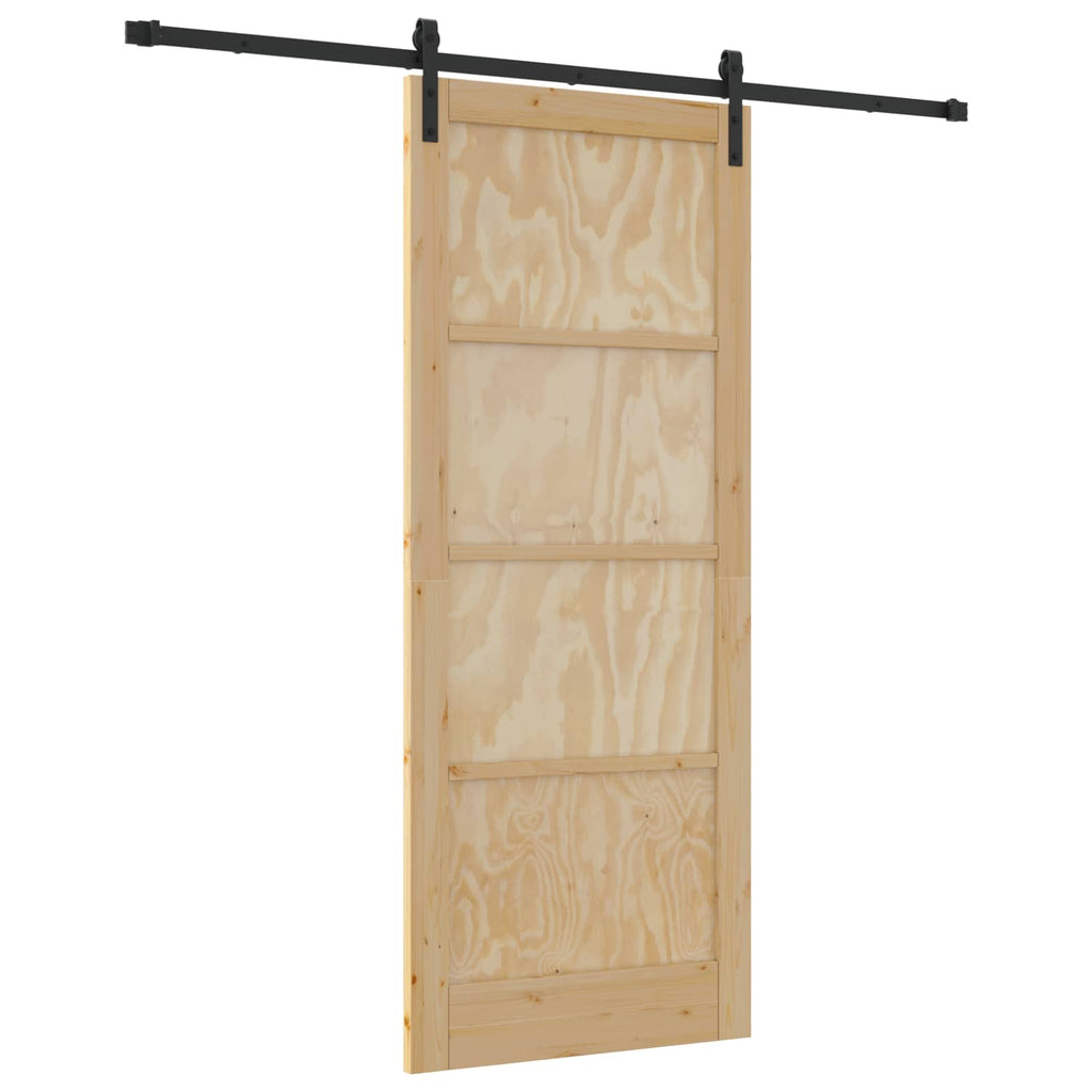 vidaXL Drzwi przesuwne naturalny 86 x 211 cm Lite drewno sosnowe