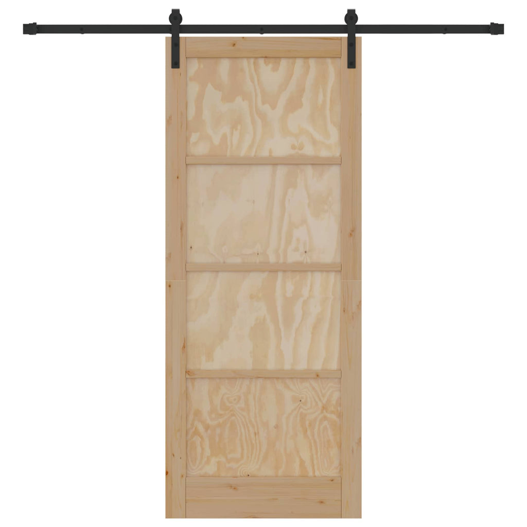 vidaXL Drzwi przesuwne naturalny 86 x 211 cm Lite drewno sosnowe