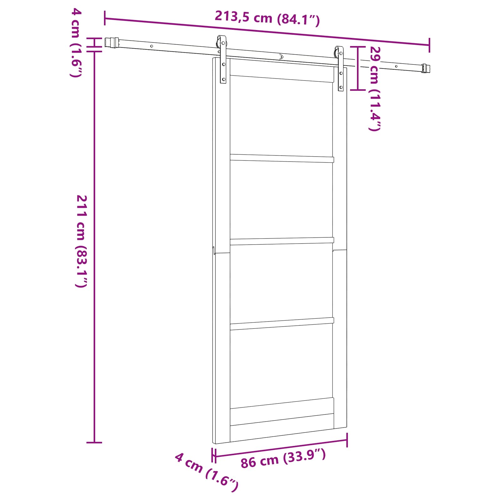 vidaXL Drzwi przesuwne naturalny 86 x 211 cm Lite drewno sosnowe