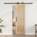 vidaXL Drzwi przesuwne Naturalny i czarny 61 x 198,5 cm