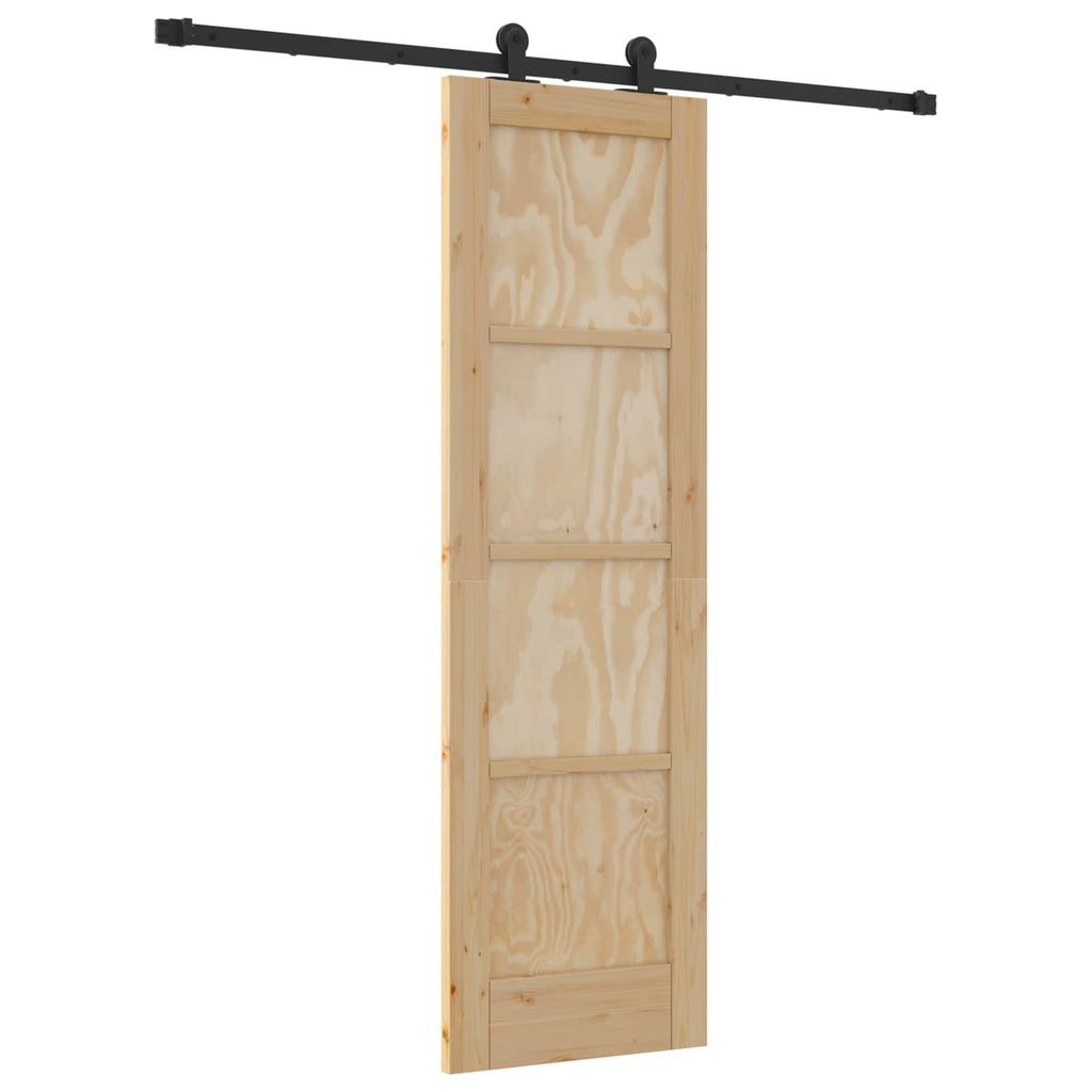 vidaXL Drzwi przesuwne Naturalny i czarny 61 x 198,5 cm