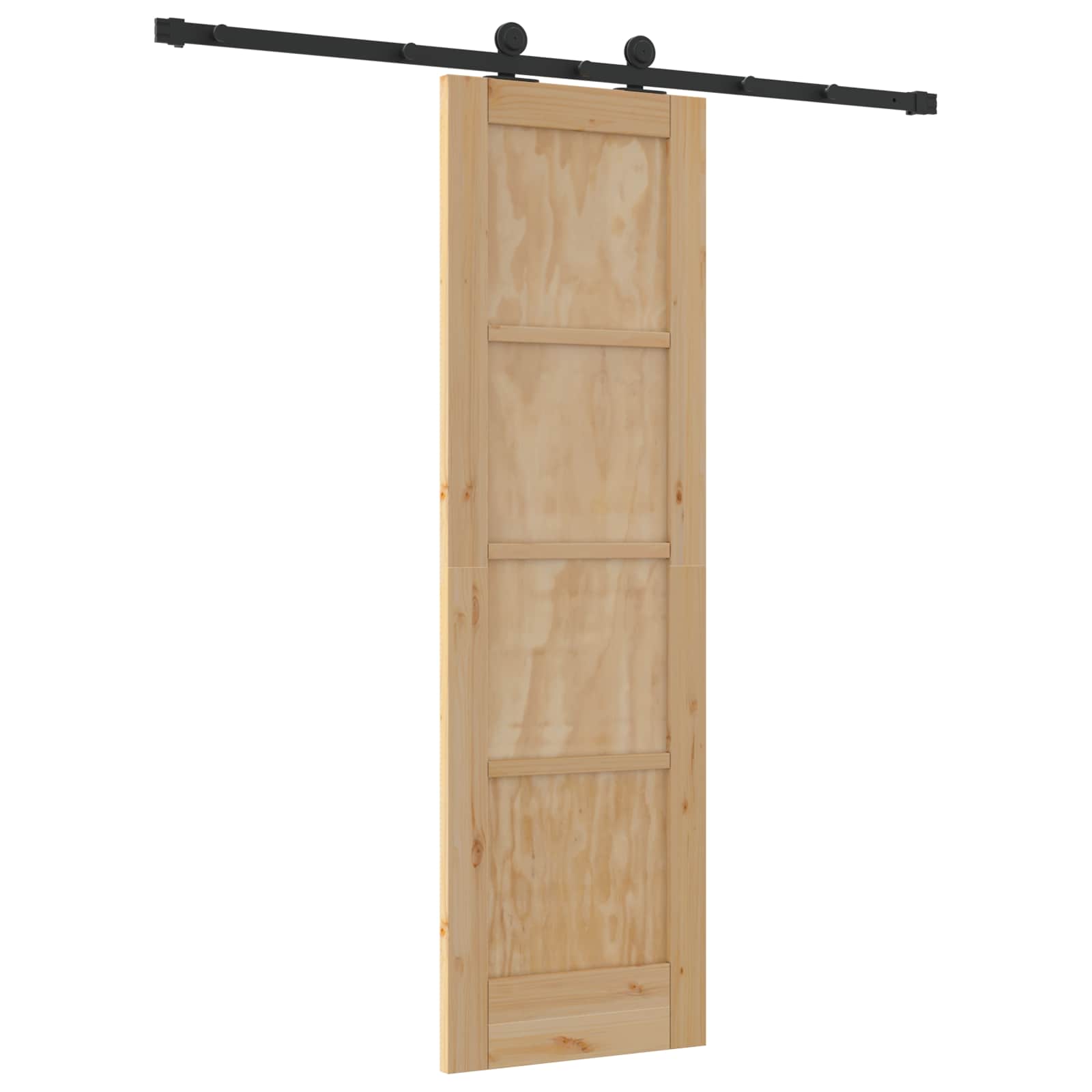 vidaXL Drzwi przesuwne Naturalny i czarny 61 x 198,5 cm