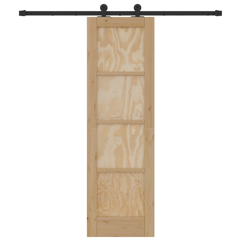 vidaXL Drzwi przesuwne Naturalny i czarny 61 x 198,5 cm