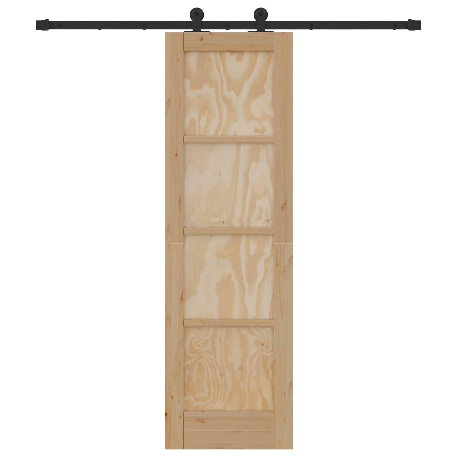 vidaXL Drzwi przesuwne Naturalny i czarny 61 x 198,5 cm