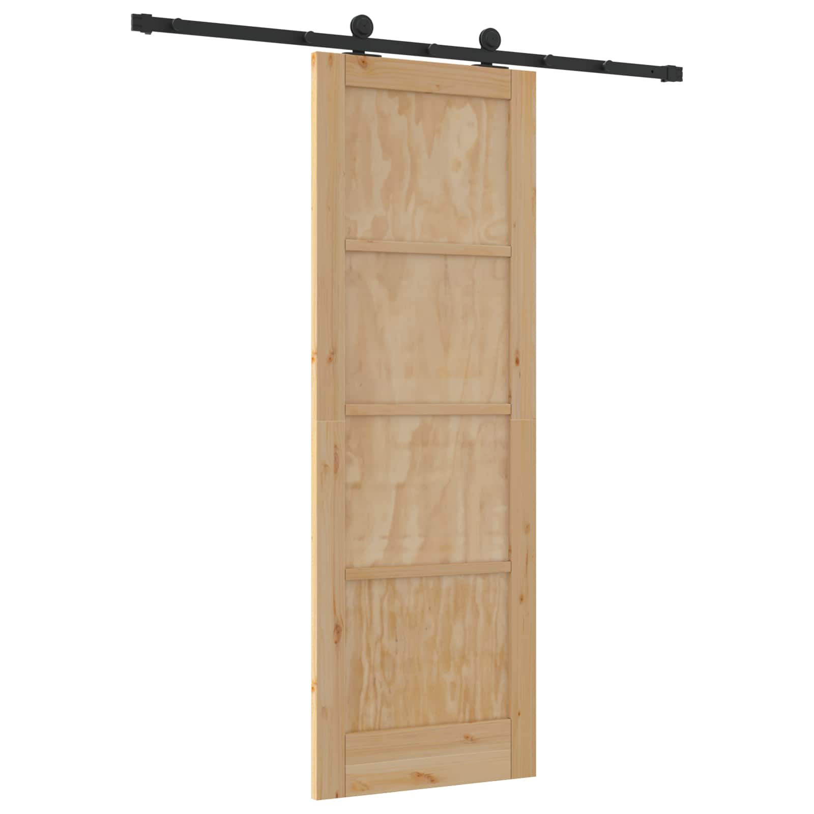 vidaXL Drzwi przesuwne Naturalny i czarny 73,5 x 211 cm