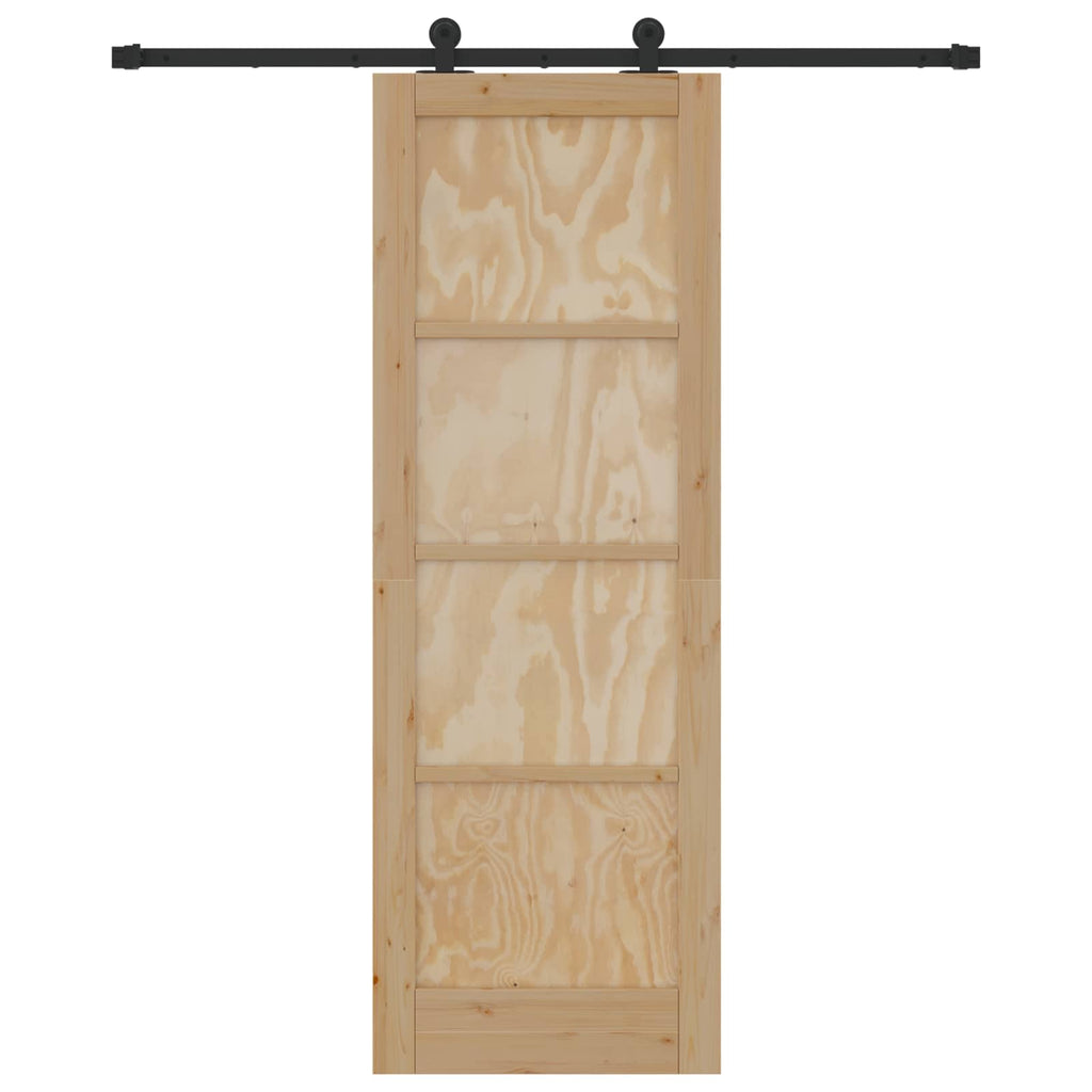 vidaXL Drzwi przesuwne Naturalny i czarny 73,5 x 211 cm