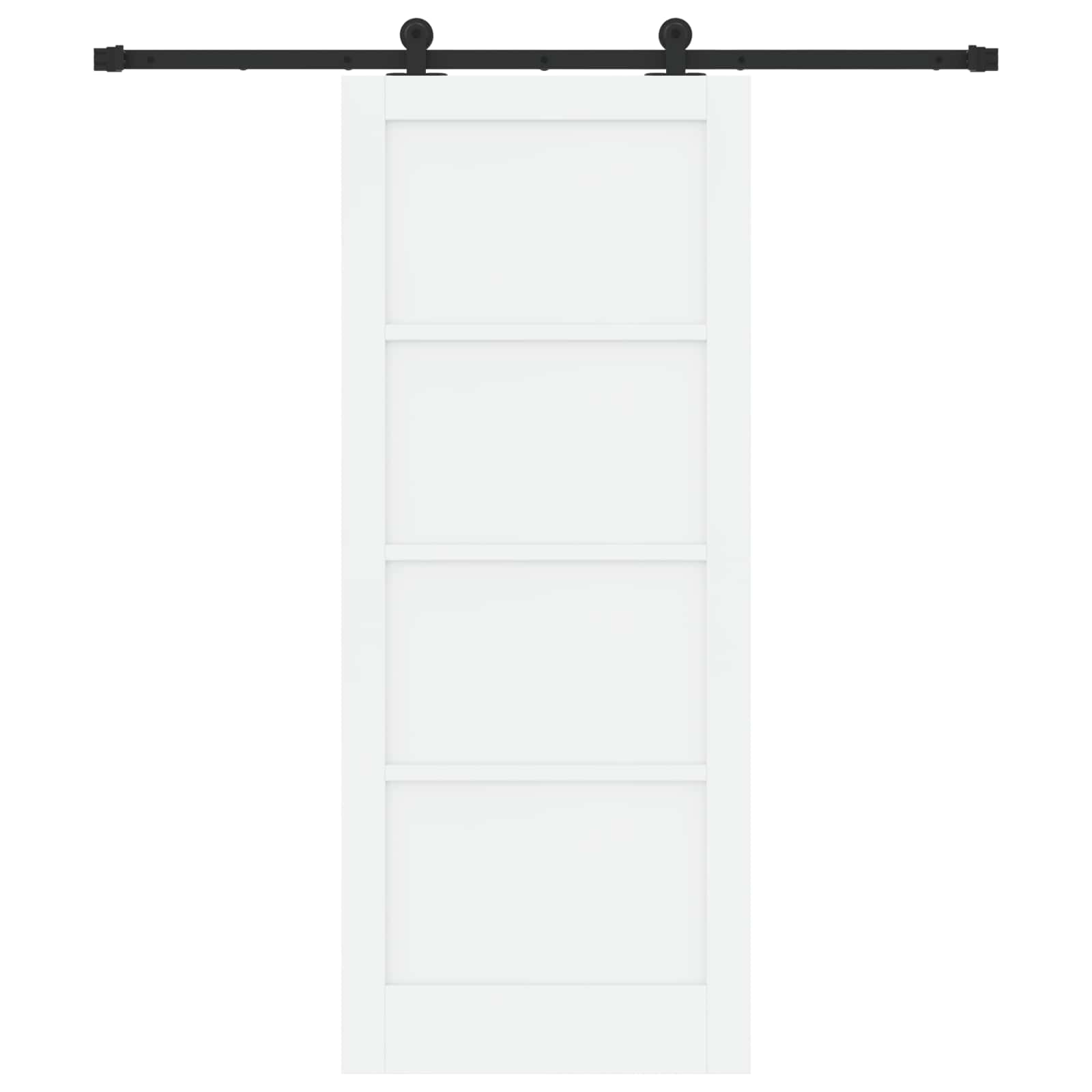 vidaXL Drzwi przesuwne biały i czarny 83 x 202 cm Lite drewno sosnowe