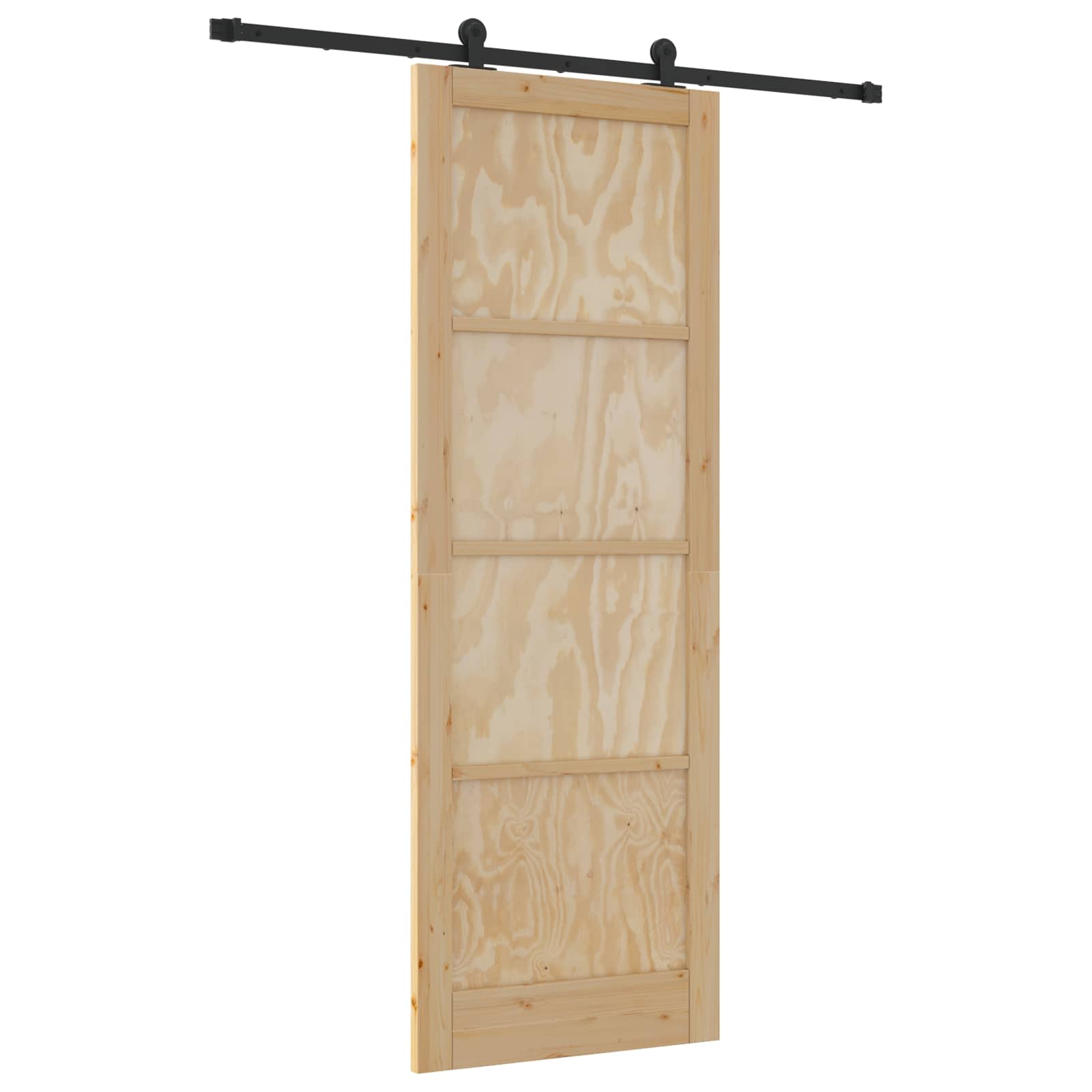 vidaXL Drzwi przesuwne Naturalny i czarny 83 x 232 cm