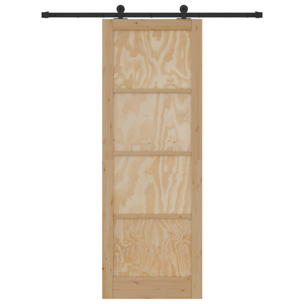 vidaXL Drzwi przesuwne Naturalny i czarny 83 x 232 cm