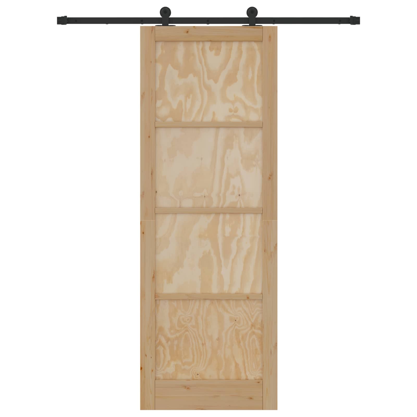vidaXL Drzwi przesuwne Naturalny i czarny 83 x 232 cm