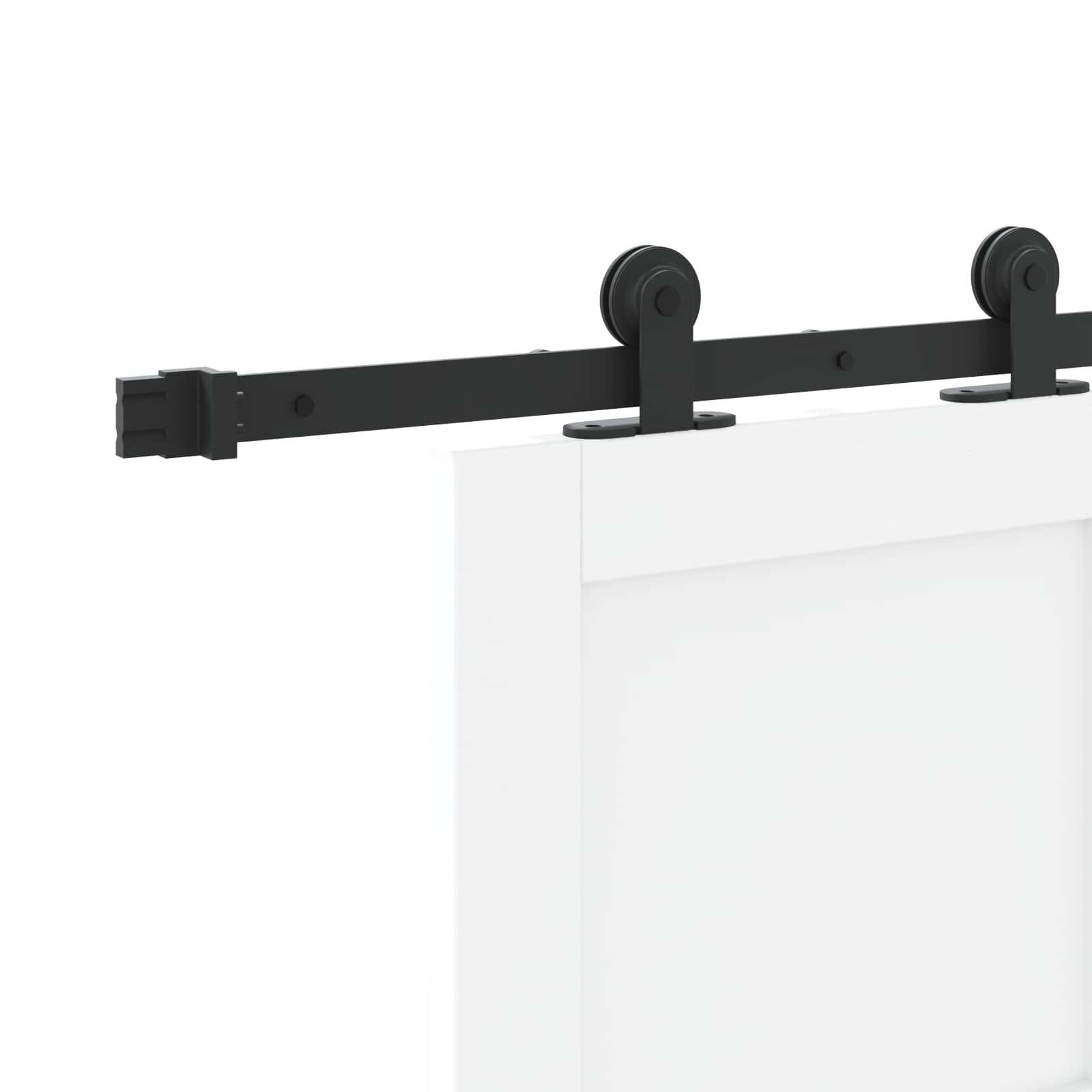 vidaXL Drzwi przesuwne biały i czarny 83 x 232 cm Lite drewno sosnowe