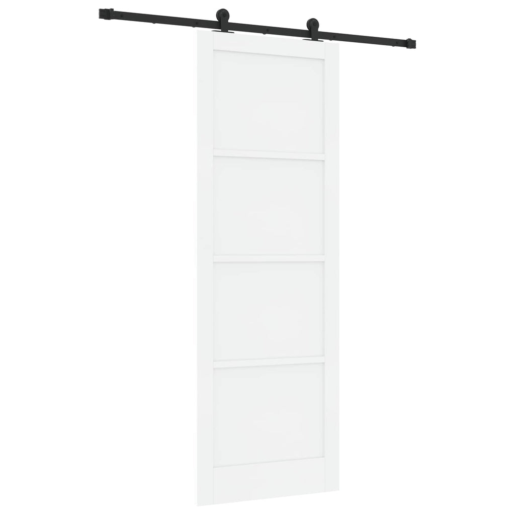 vidaXL Drzwi przesuwne biały i czarny 83 x 232 cm Lite drewno sosnowe